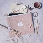 Diy Stoffe Inspiration 614r Tablettasche Kosmetiktasche Strick Perloptik Altrosa Label Rv