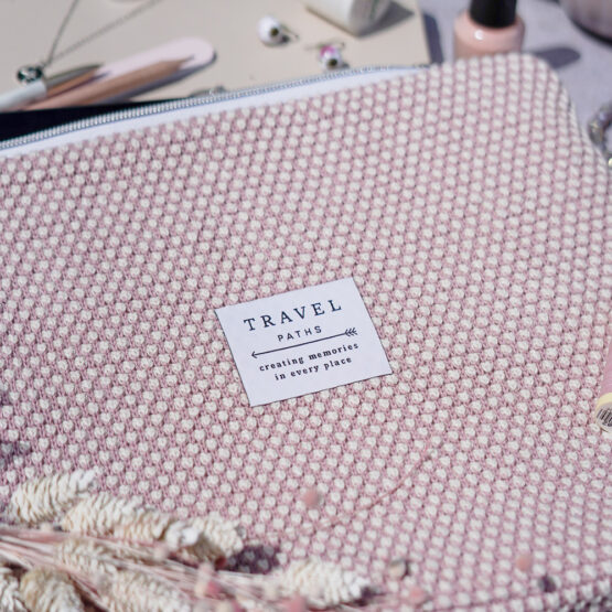 Diy Stoffe Inspiration 614s Tablettasche Kosmetiktasche Strick Perloptik Altrosa Label Rv