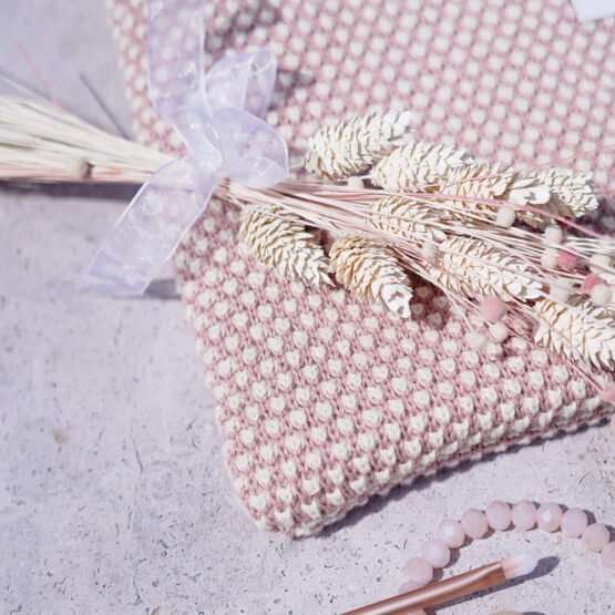Diy Stoffe Inspiration 614u Tablettasche Kosmetiktasche Strick Perloptik Altrosa