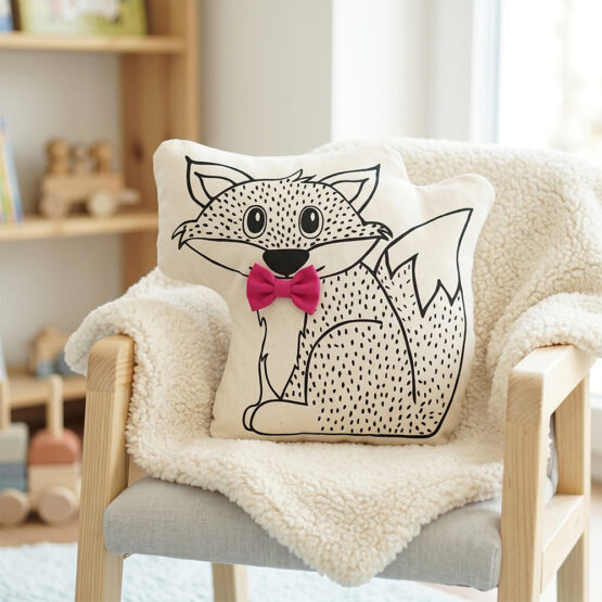 Fuchs Filou Popeline Natur Sprenkel Dunkles Pink Kik