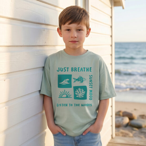 Junge T Shirt Loose Fit Altmint Plott Beach Moments Tuerkis Kik