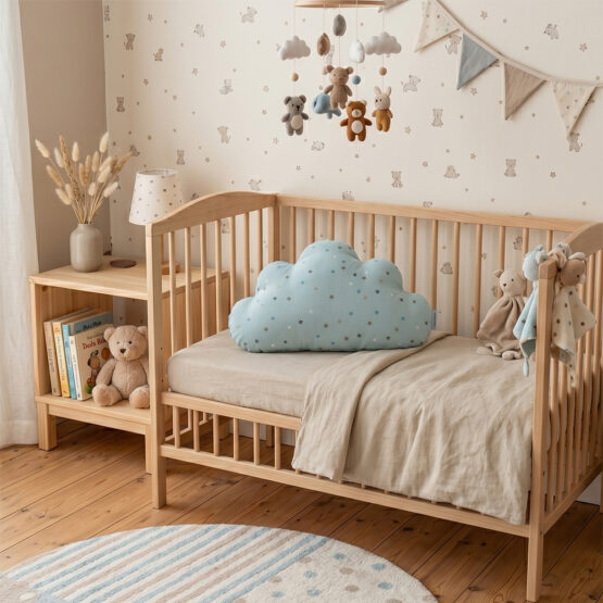Wolke Kissen Junge Popeline – Magic Stars – Baby Mint Kik