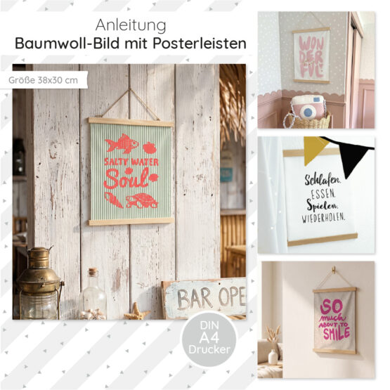 Baumwoll Bild Mit Posterleisten Startbild Diy Stoffe 01